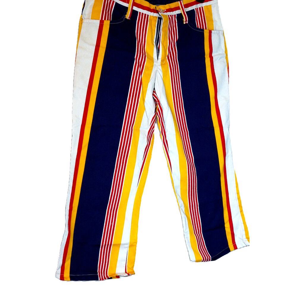 Vintage Miss Holly Striped Capri Pants Mid Rise Mod Retro Primary Colors READ